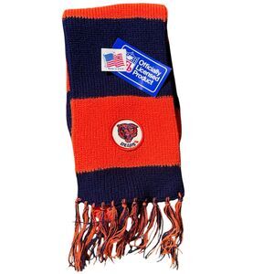 Vintage 90s Chicago Bears NFL Team Logo Scarf New With Tags Football Made In USA